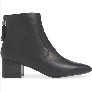 Karl Lagerfeld Maude Black Ankle Boots Tassel Zip 7 Leather block heel